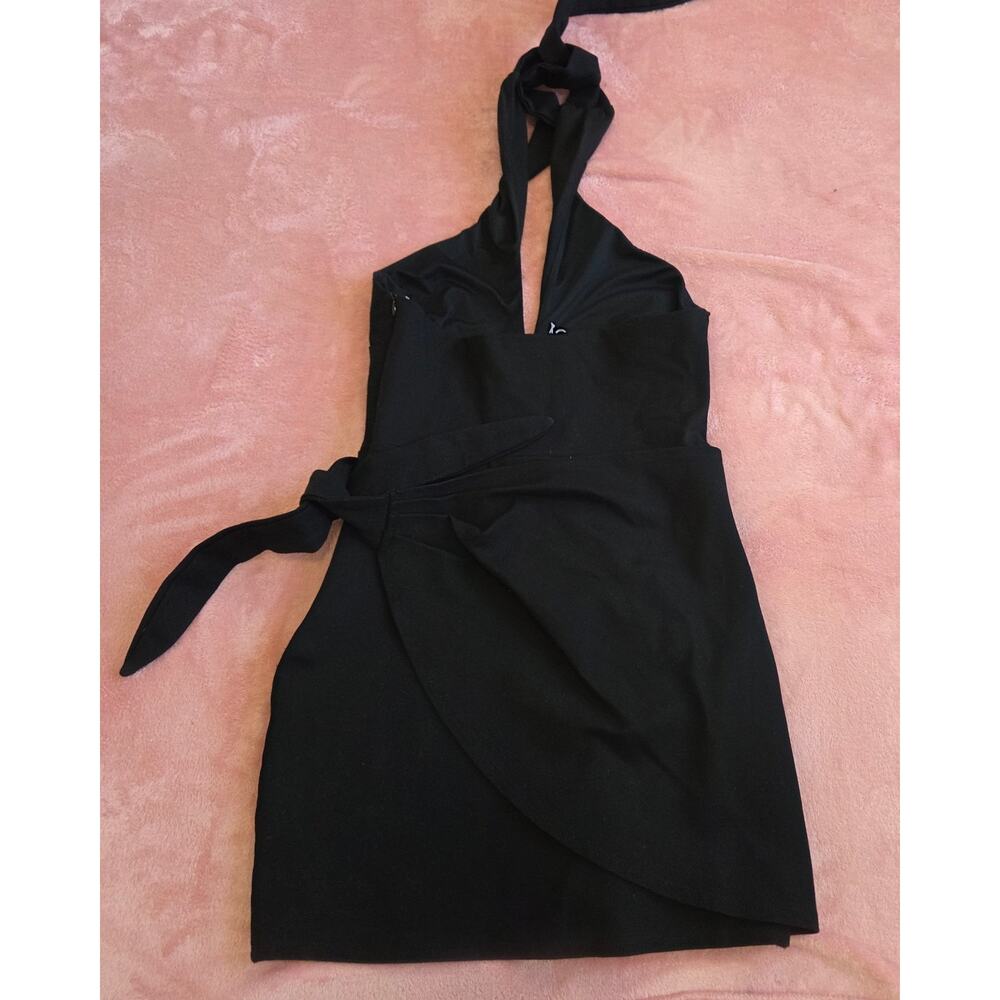 Lovers & Friends Black Halter Wrap Around Dress Size Medium